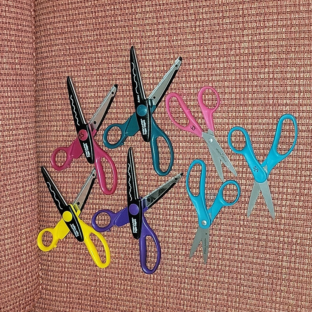Fiskars Paper Edgers (4) and Straight Edge Scissors (3)